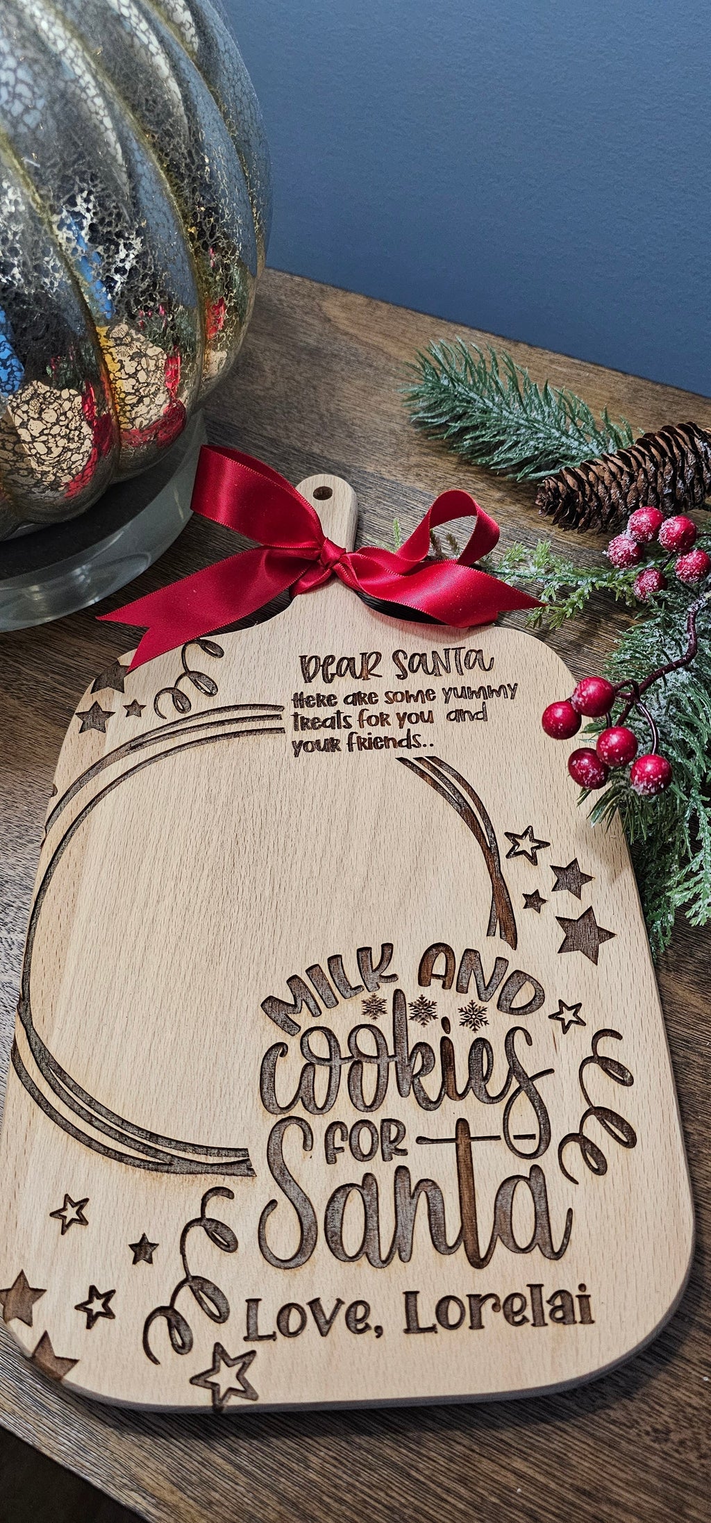 Personalized Santa Cookie Board for Christmas Eve