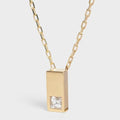 Celine Sentimental Double Square Diamond 18K Gold Necklace