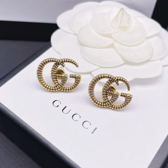 Gucci Double 18K Gold Earrings