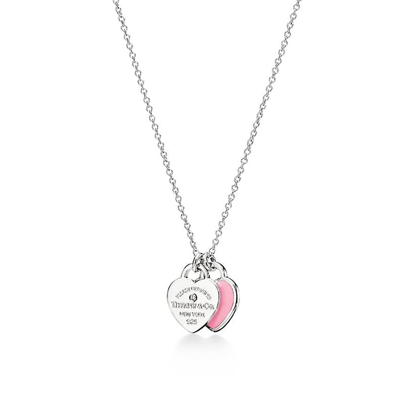 Pink Double Heart Necklace