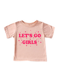 Kid's Graphic Short Sleeve Tee, Let's Go Girls Peach