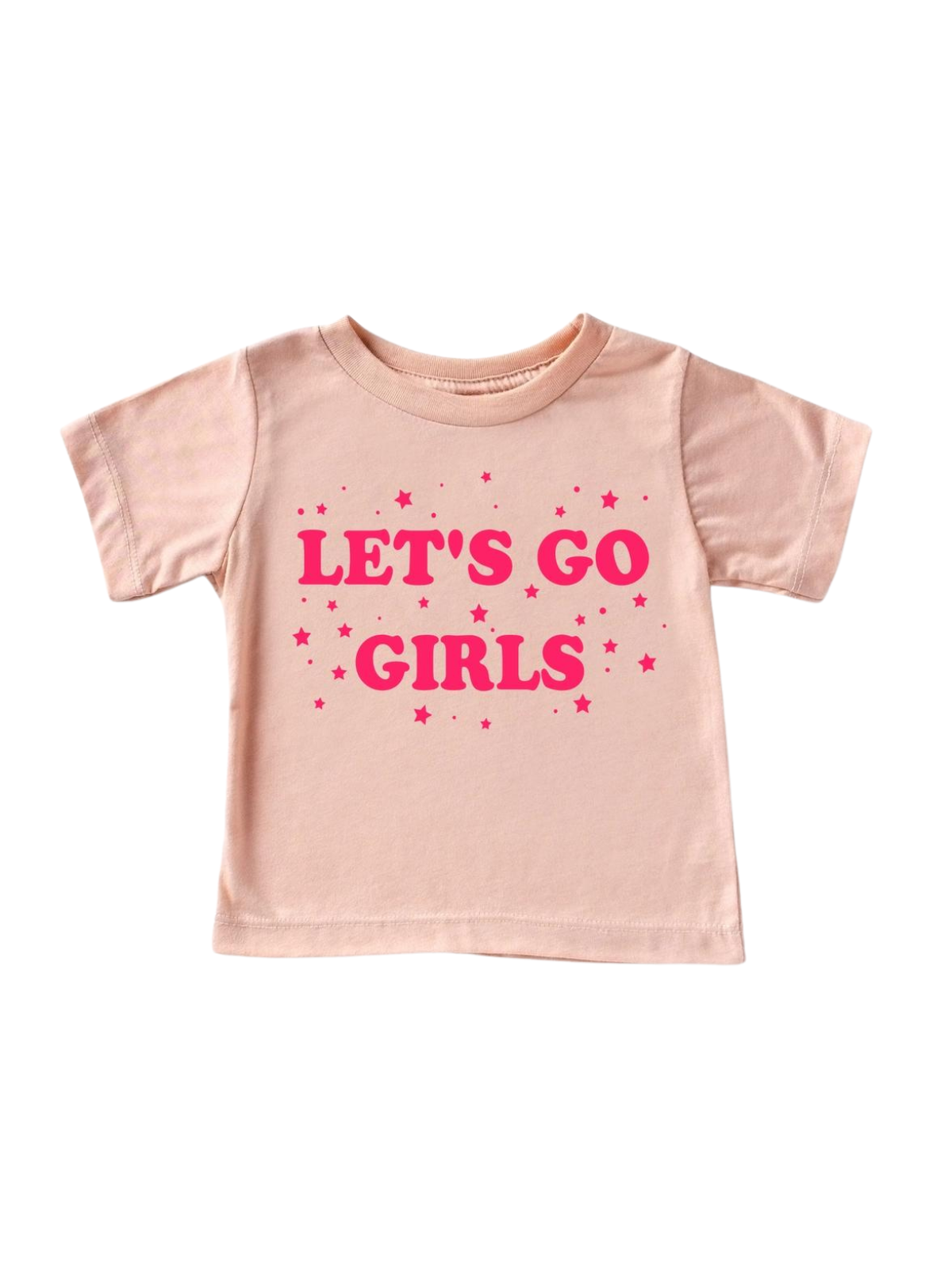 Kid's Graphic Short Sleeve Tee, Let's Go Girls Peach