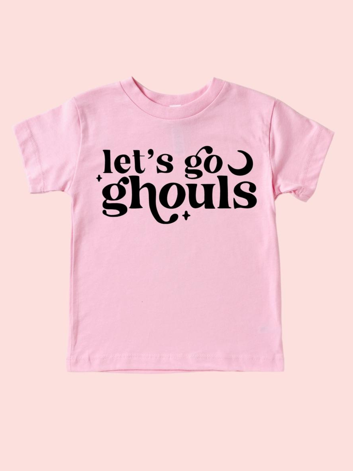 Kid's Graphic Short Sleeve Tee, Let's Go Ghouls / Pink