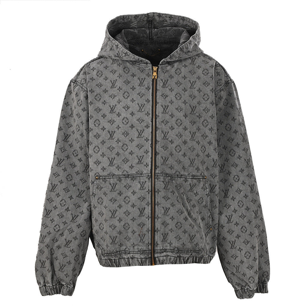 Louis Vuitton All-Over Monogram Jacquard Zip-Up Hooded Denim Jacket - product image