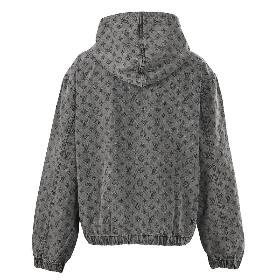 Louis Vuitton All-Over Monogram Jacquard Zip-Up Hooded Denim Jacket - product image 2