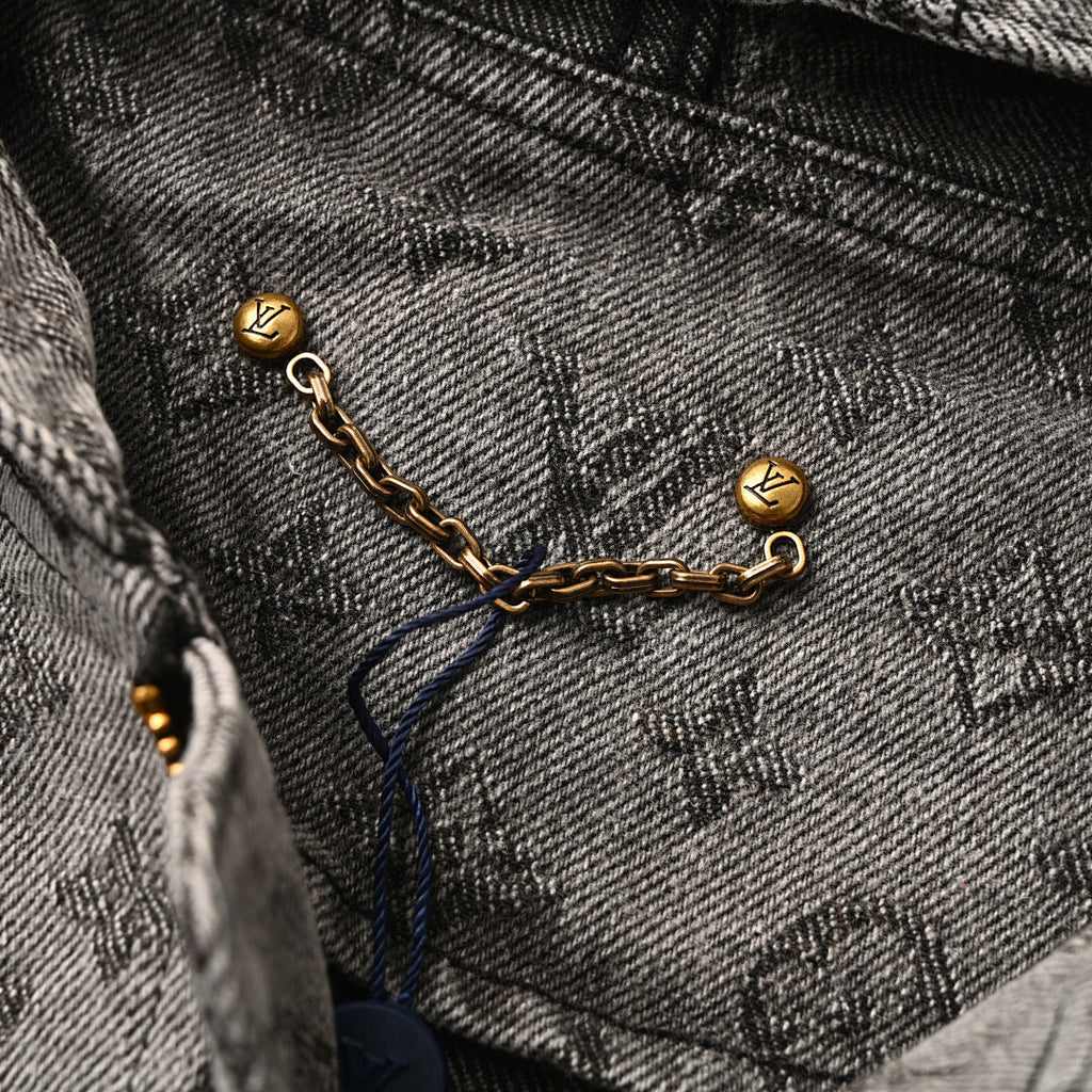 Louis Vuitton All-Over Monogram Jacquard Zip-Up Hooded Denim Jacket - product image 4