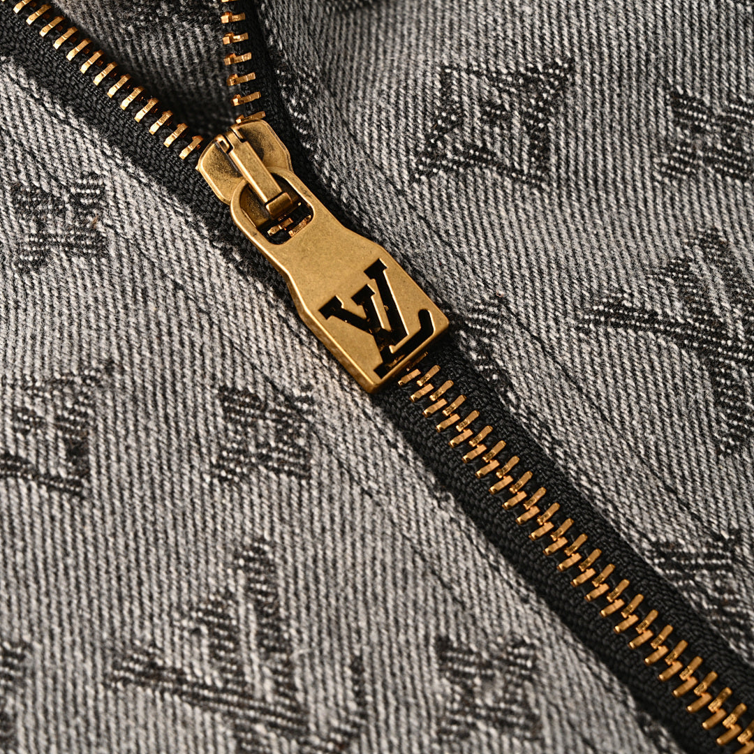 Louis Vuitton All-Over Monogram Jacquard Zip-Up Hooded Denim Jacket - product image 5