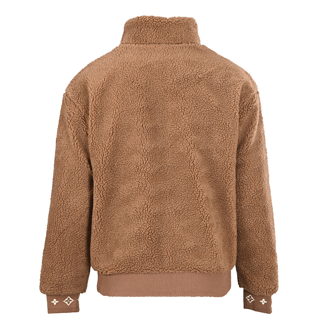 Louis Vuitton Leather Patch Stand-Collar Fleece Jacket - product image 3