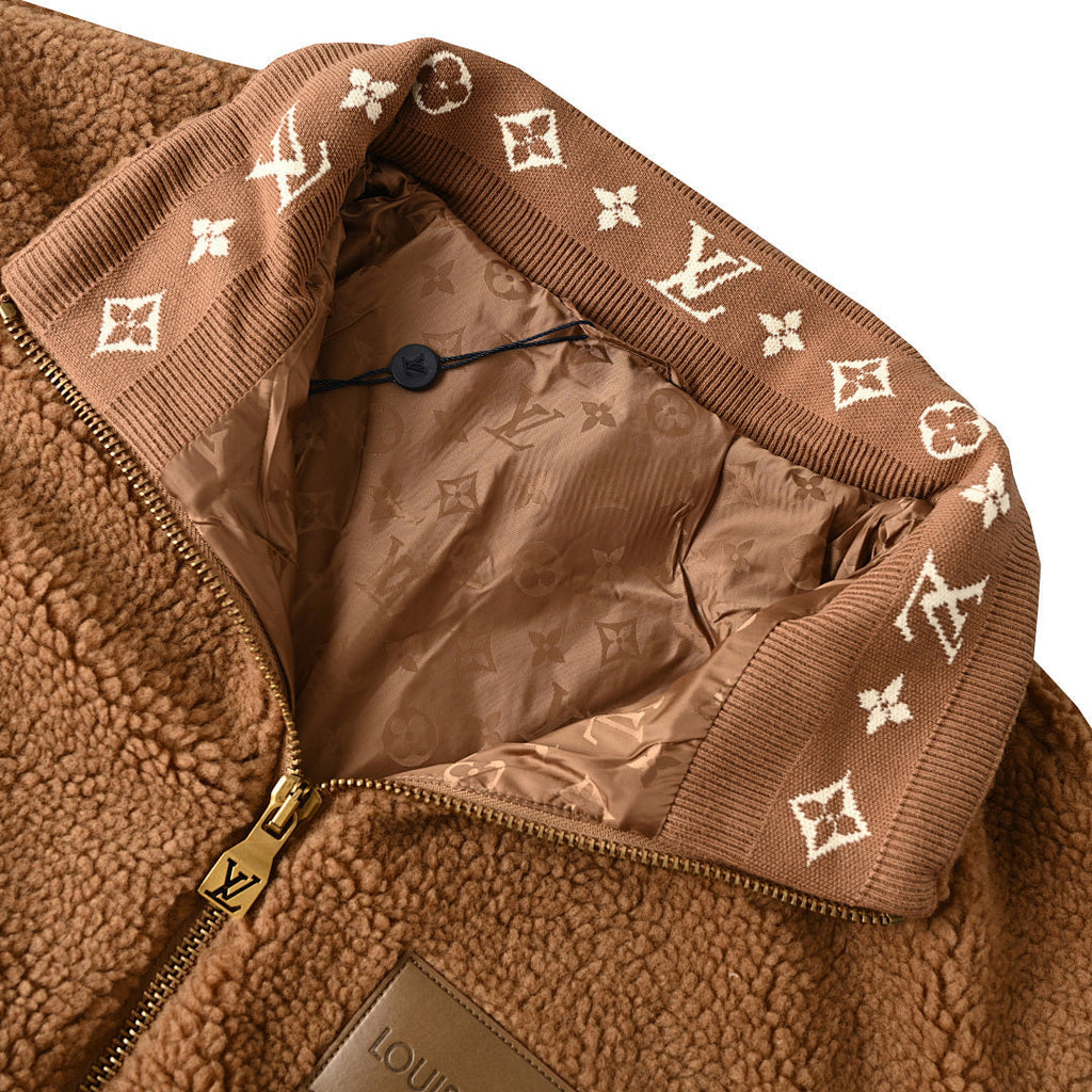 Louis Vuitton Leather Patch Stand-Collar Fleece Jacket - product image 4