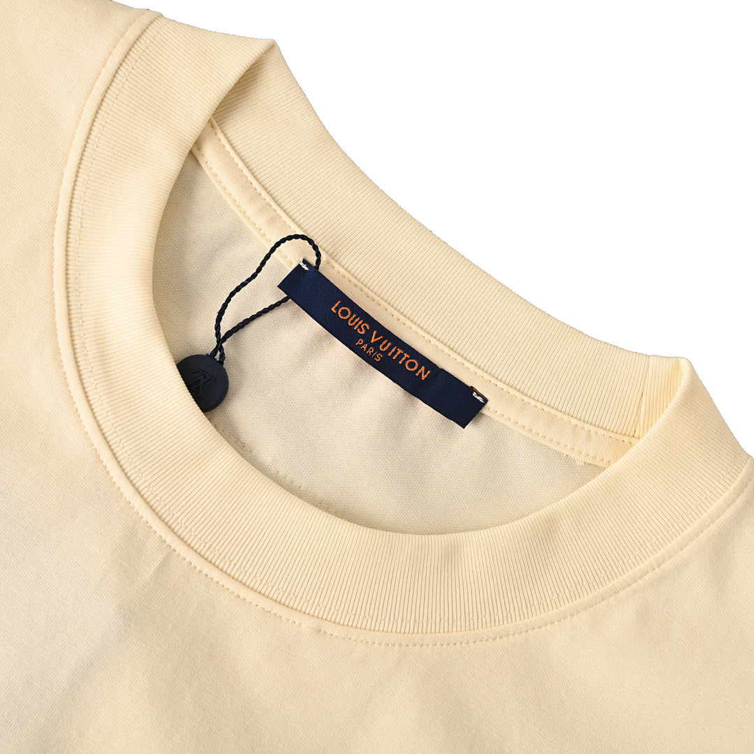 Louis Vuitton Short-Sleeve T-Shirt with Small Blue Floral Embroidered Lettering - product image 3