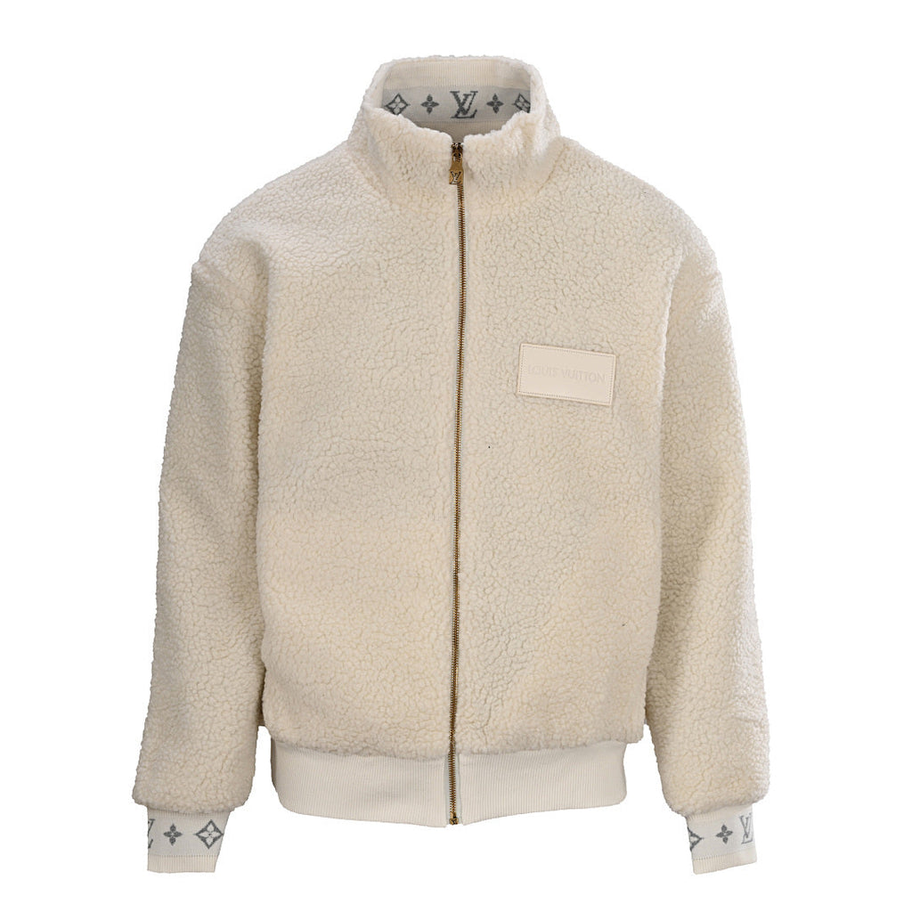 Louis Vuitton Leather Patch Stand-Collar Fleece Jacket - product image