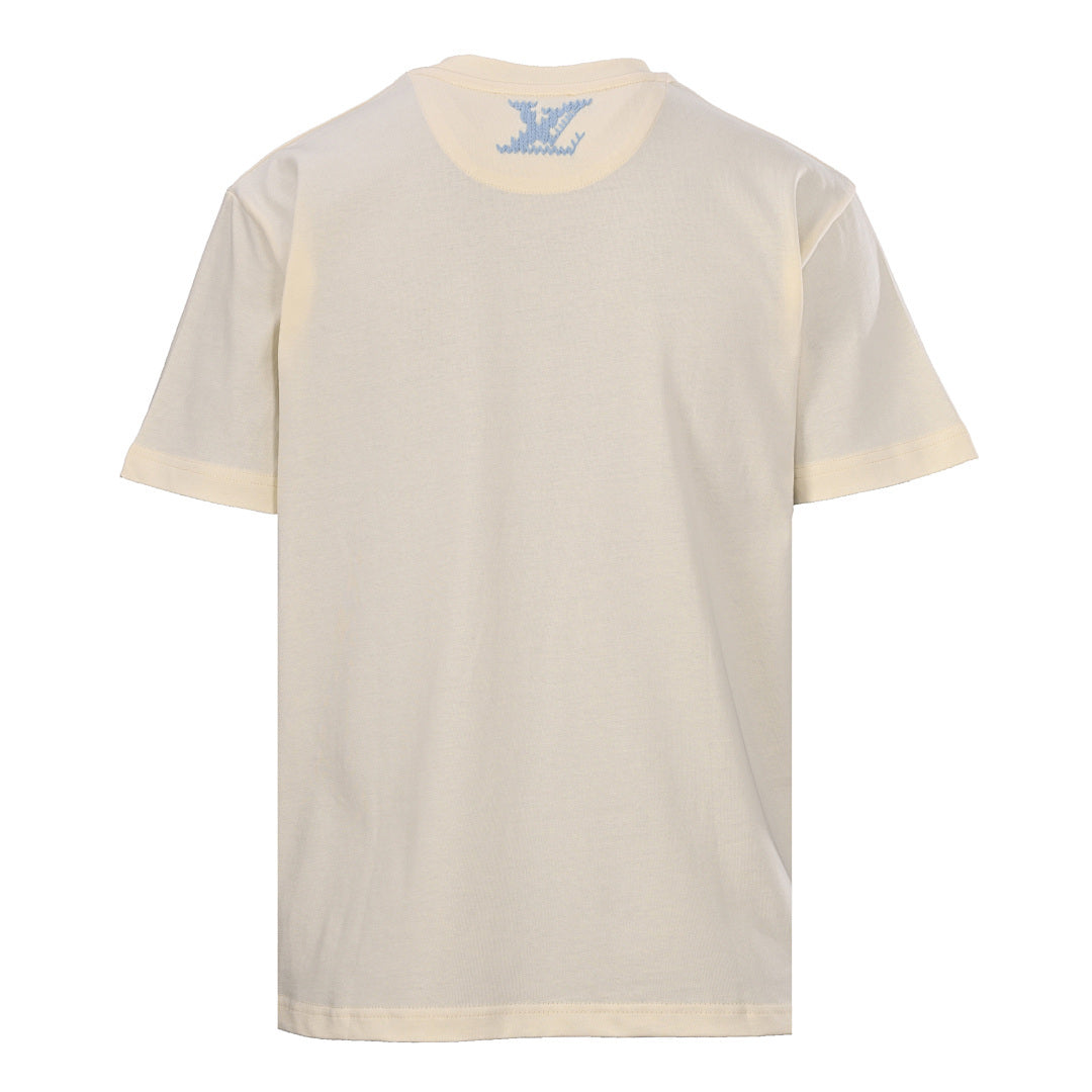 Louis Vuitton Blue Short-Sleeve T-Shirt with Knitted Embroidery - product image 2