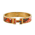Hermes Clic Panoplie Equestre Red 18K Gold Bracelet