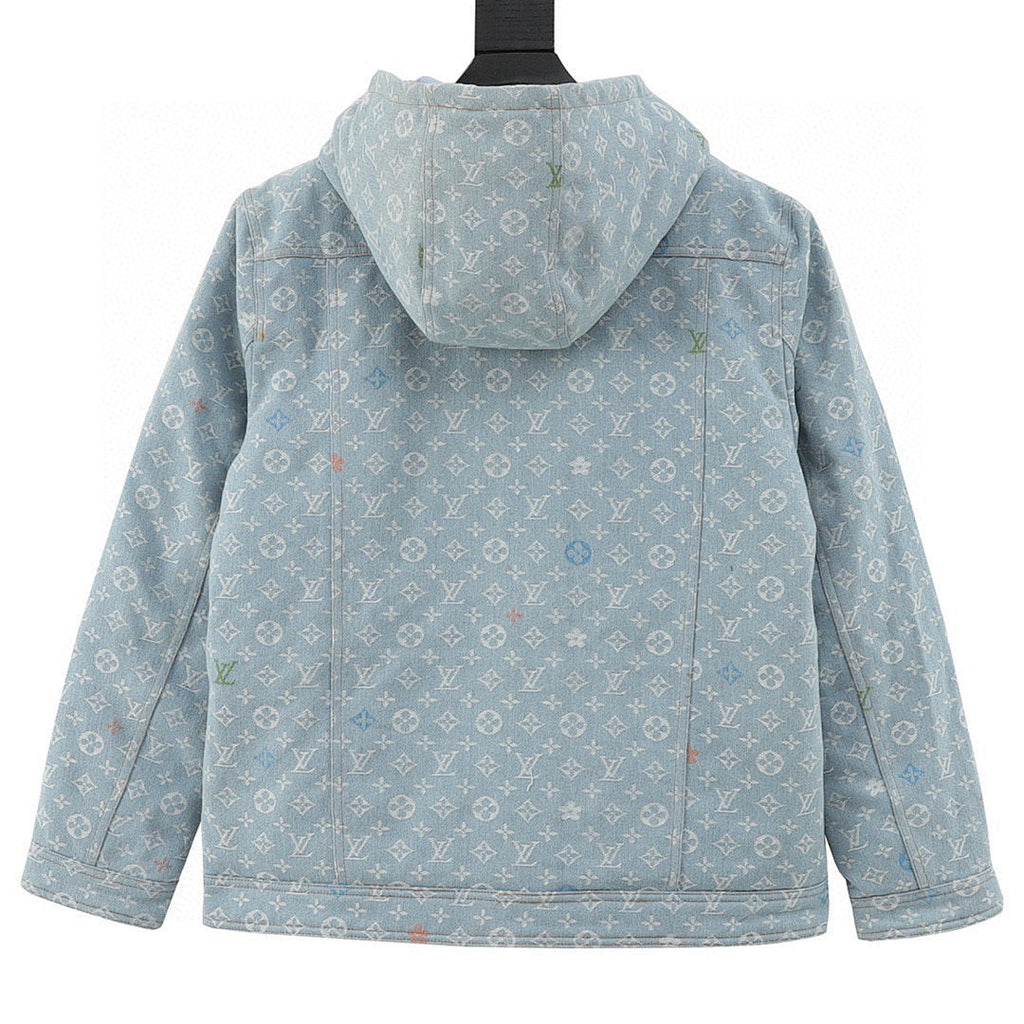 Louis Vuitton All-Over Jacquard Logo Washed & Distressed Cotton Hooded Jacket - product image 2