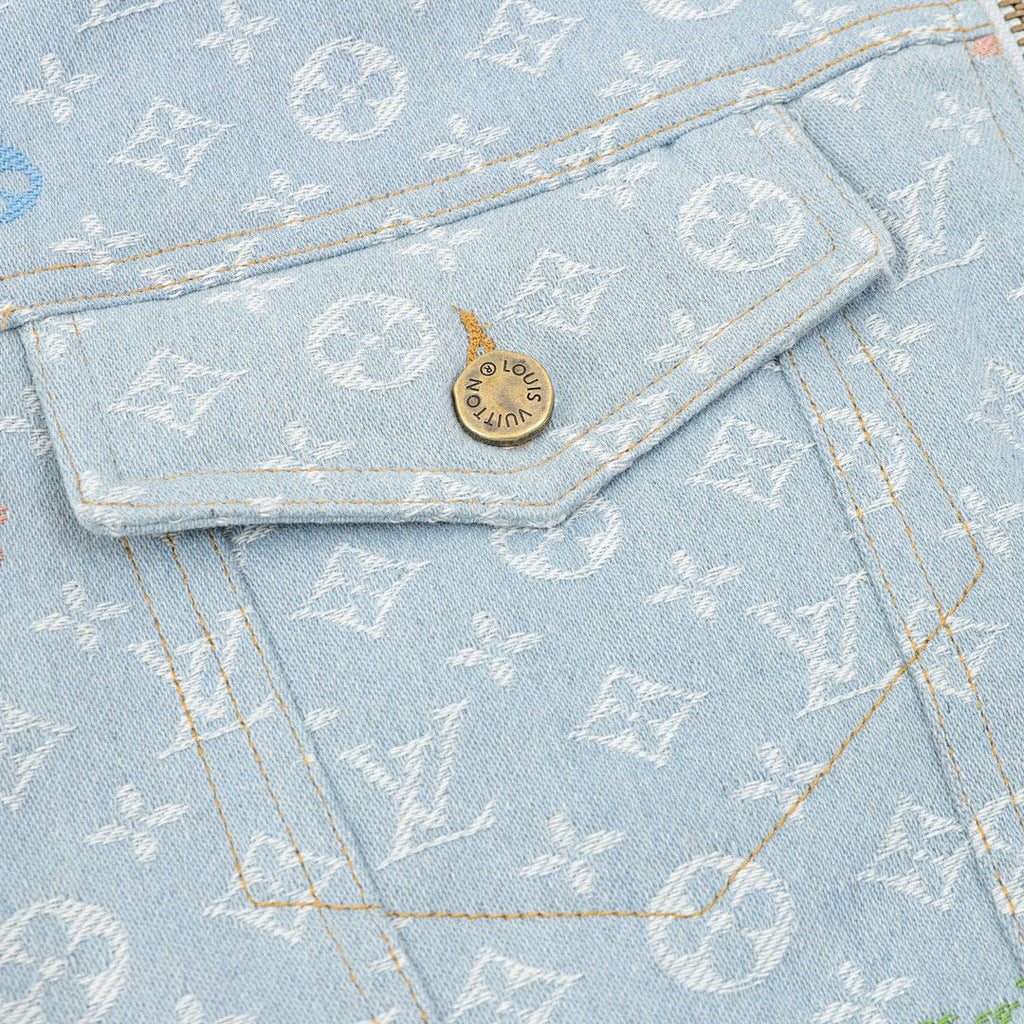 Louis Vuitton All-Over Jacquard Logo Washed & Distressed Cotton Hooded Jacket - product image 3