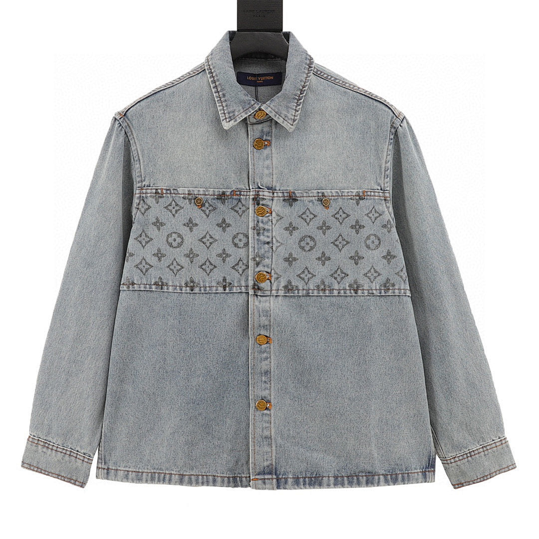 Louis Vuitton Monogram Denim Patchwork Long-Sleeve Jacket - product image