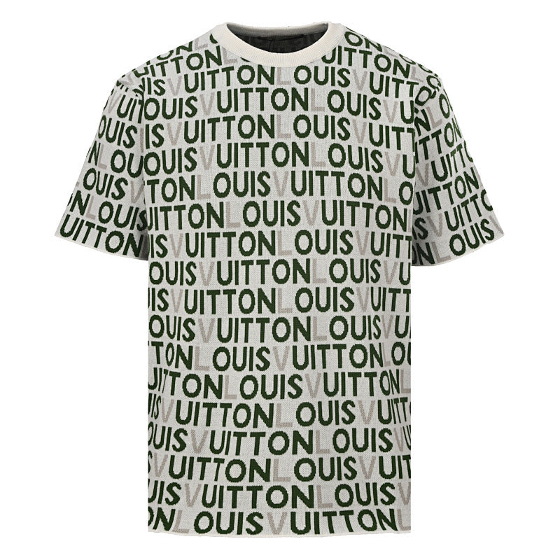 Louis Vuitton "Barrage" Letter Jacquard Knit Short-Sleeve T-Shirt - product image