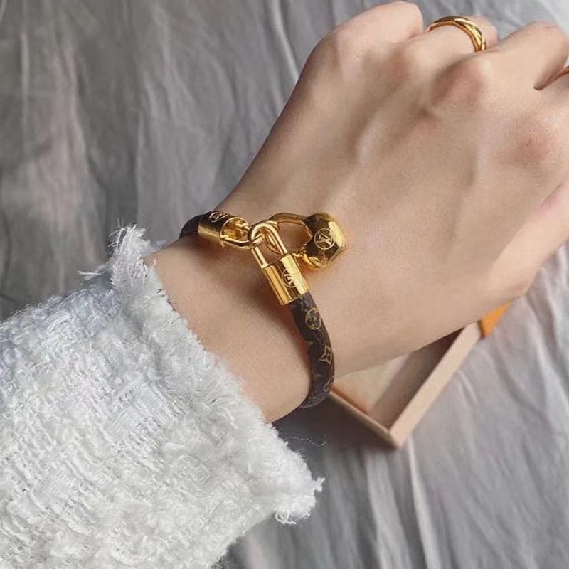 Louis Vuitton Crazy In Lock Charm 18K Gold Bracelet