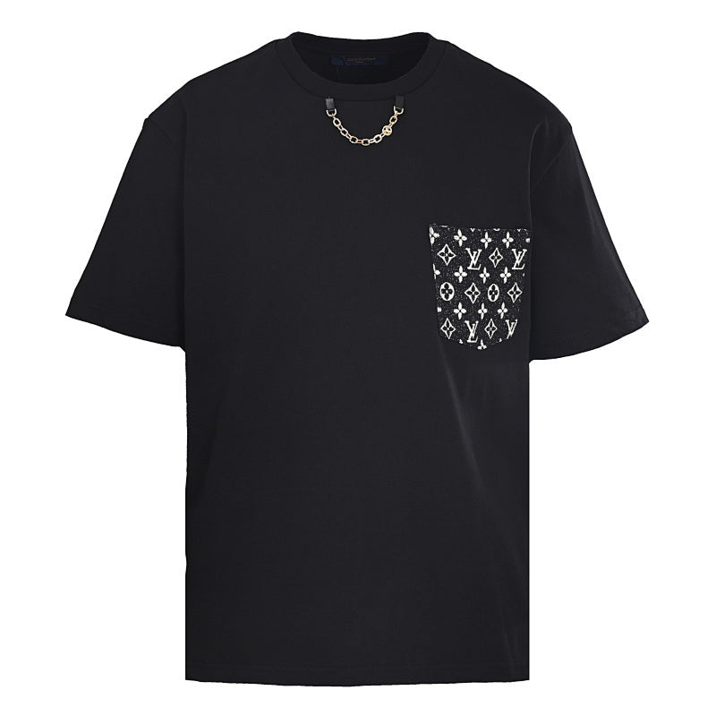 Louis Vuitton Chain-Detail Denim Pocket Short-Sleeve T-Shirt - product image