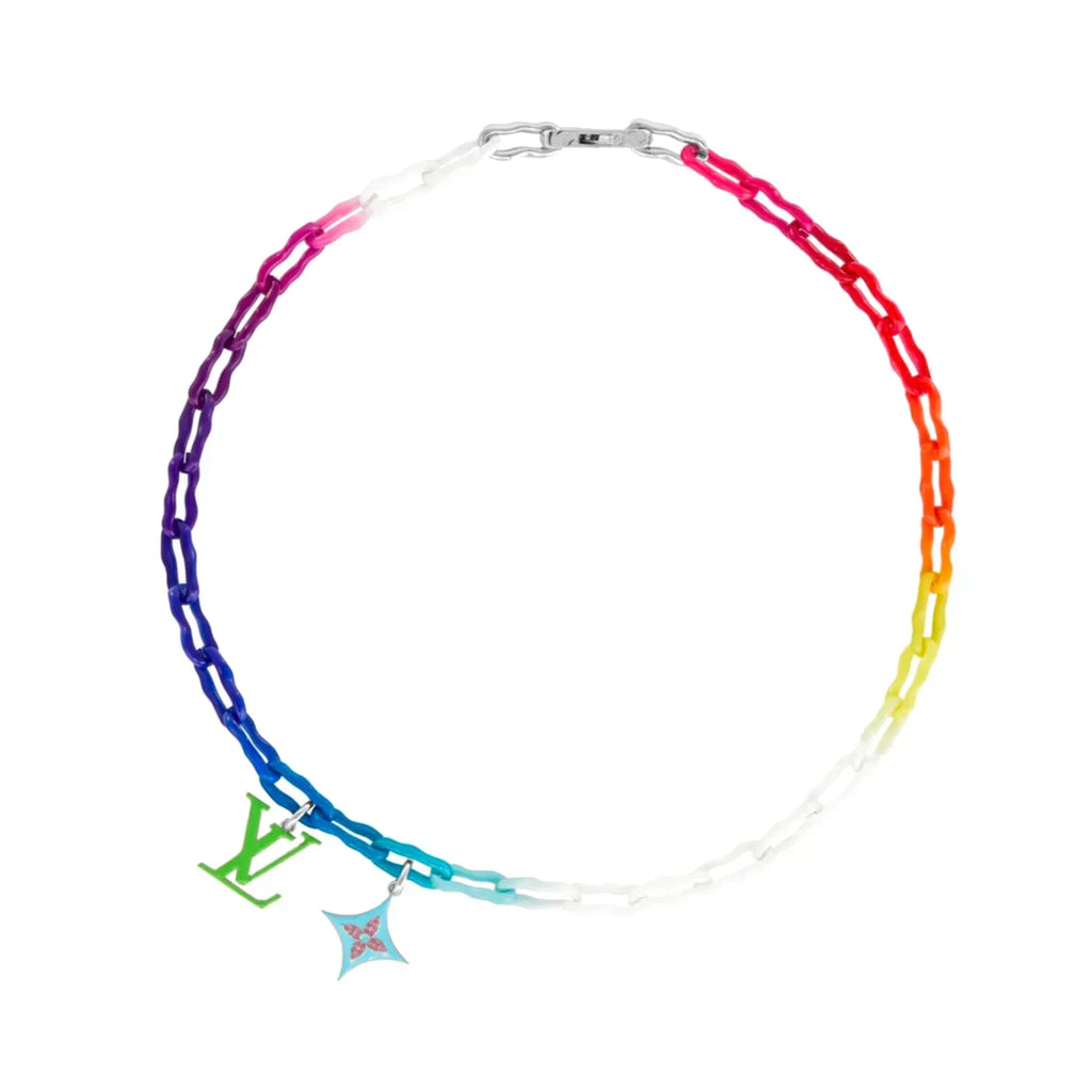 Louis Vuitton Rainbow Ceramic Chain 18K Gold Necklace