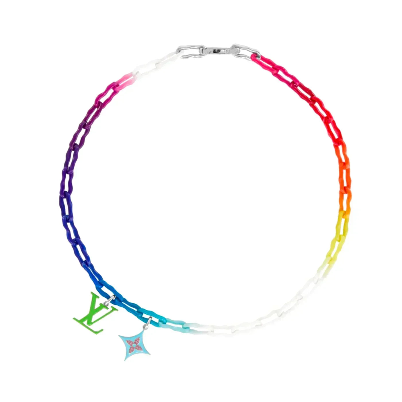 Louis Vuitton Rainbow Ceramic Chain 18K Gold Necklace