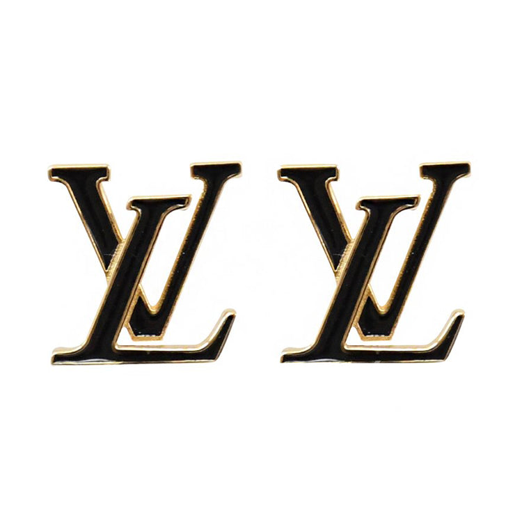 Louis Vuitton Iconic Black 18K Gold Earrings