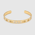 Gucci Double Icon Blossom Enamel Bangle 18K Gold Bracelet