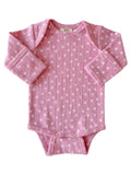 Pink Flower / Organic Pointelle Long Sleeve Bodysuit