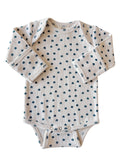 Blue Flower / Organic Pointelle Long Sleeve Bodysuit