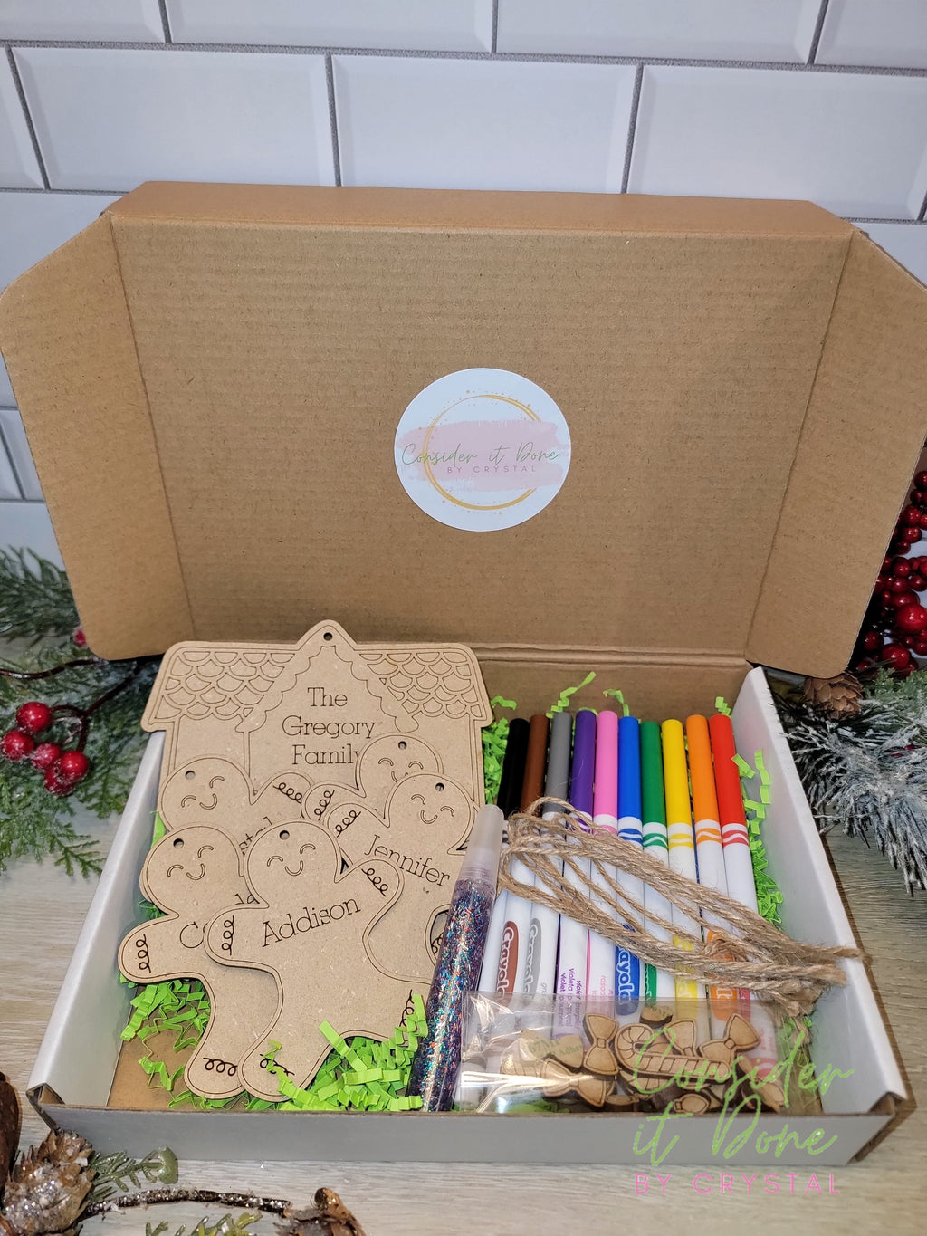 Gingerbread Family of Ornaments / DIY Color Kit / Custom & Personlized DIY Set
