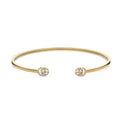 Gucci Double Running Diamond Cuff 18K Gold Bracelet