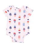 Short Sleeve Bodysuit, American Ice Cream Pink