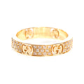 Gucci Double Icon Full Diamonds 18K Gold Ring