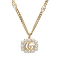 Gucci Double Pearl Double Gucci 18K Gold Necklace