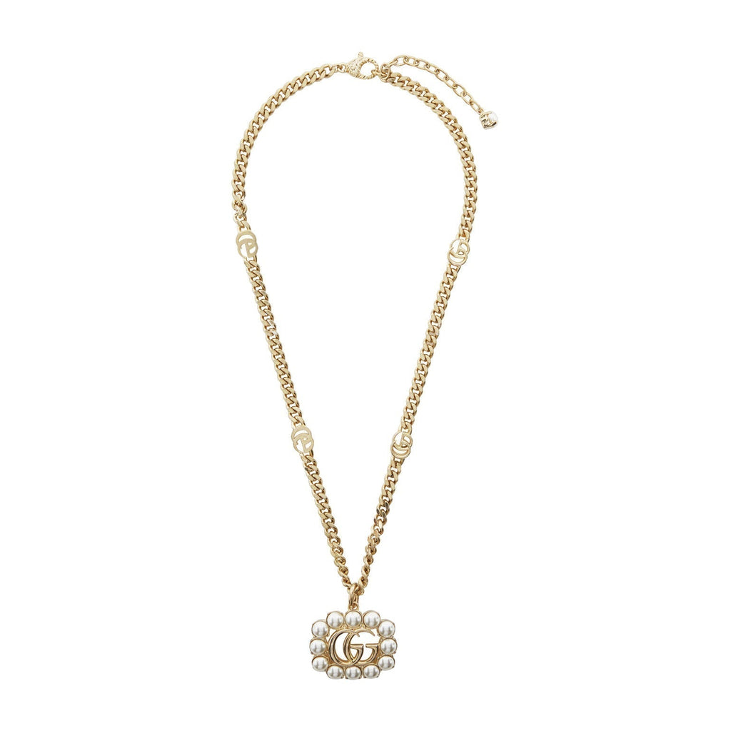 Gucci Double Pearl Double Gucci 18K Gold Necklace