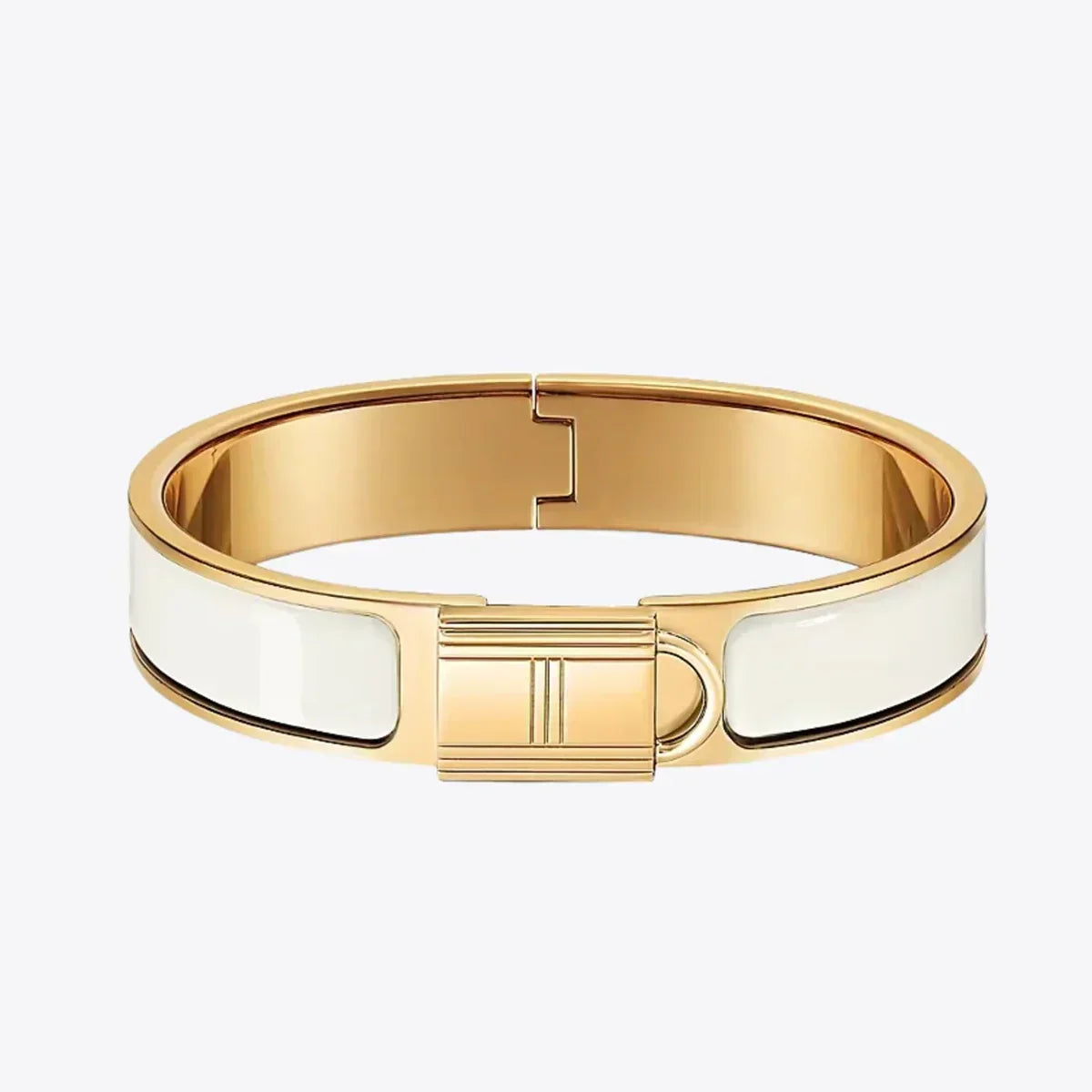 Hermes Clic Cadenas White 18K Gold Bracelet