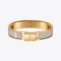 Hermes Clic Cadenas Light Brown 18K Gold Bracelet