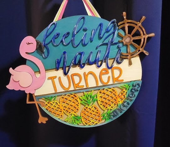 Feelin' Nauti (Feeling Naughty) Cruise Cabin Door Hanger with Upside Down