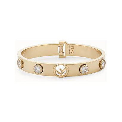 Fendi Is Crystals 18K Gold Bracelet