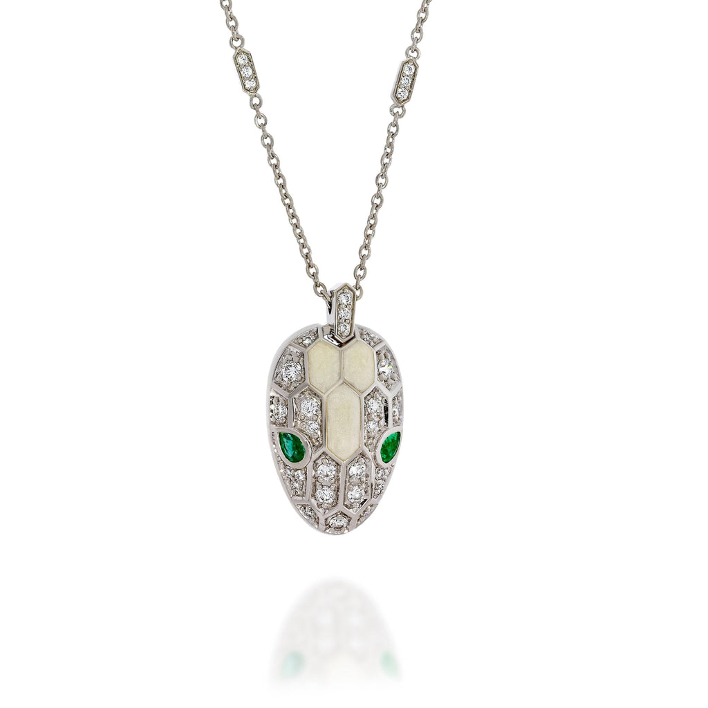 Bvlgari Serpenti Emerald 18K Gold Necklace