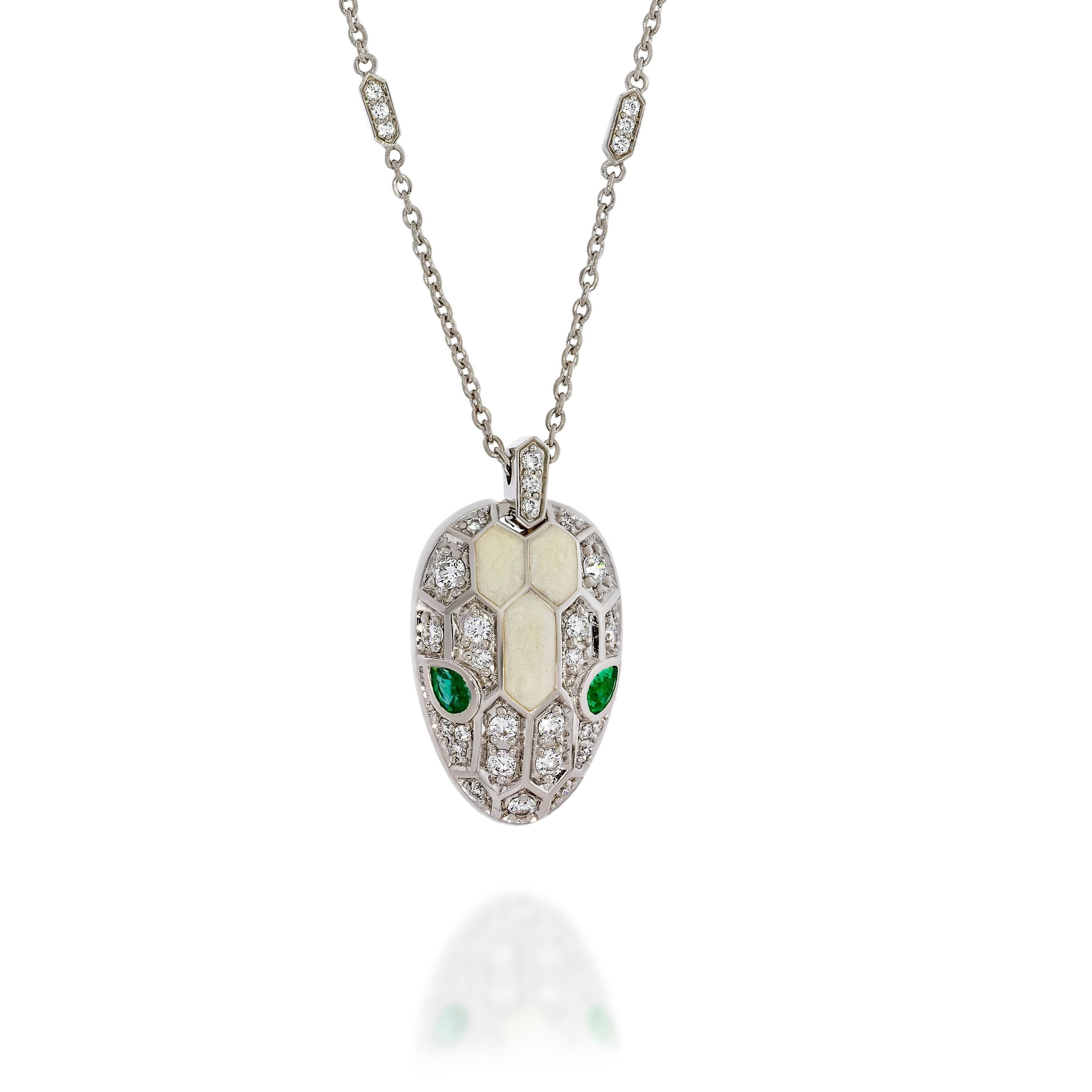 Bvlgari Serpenti Emerald 18K Gold Necklace