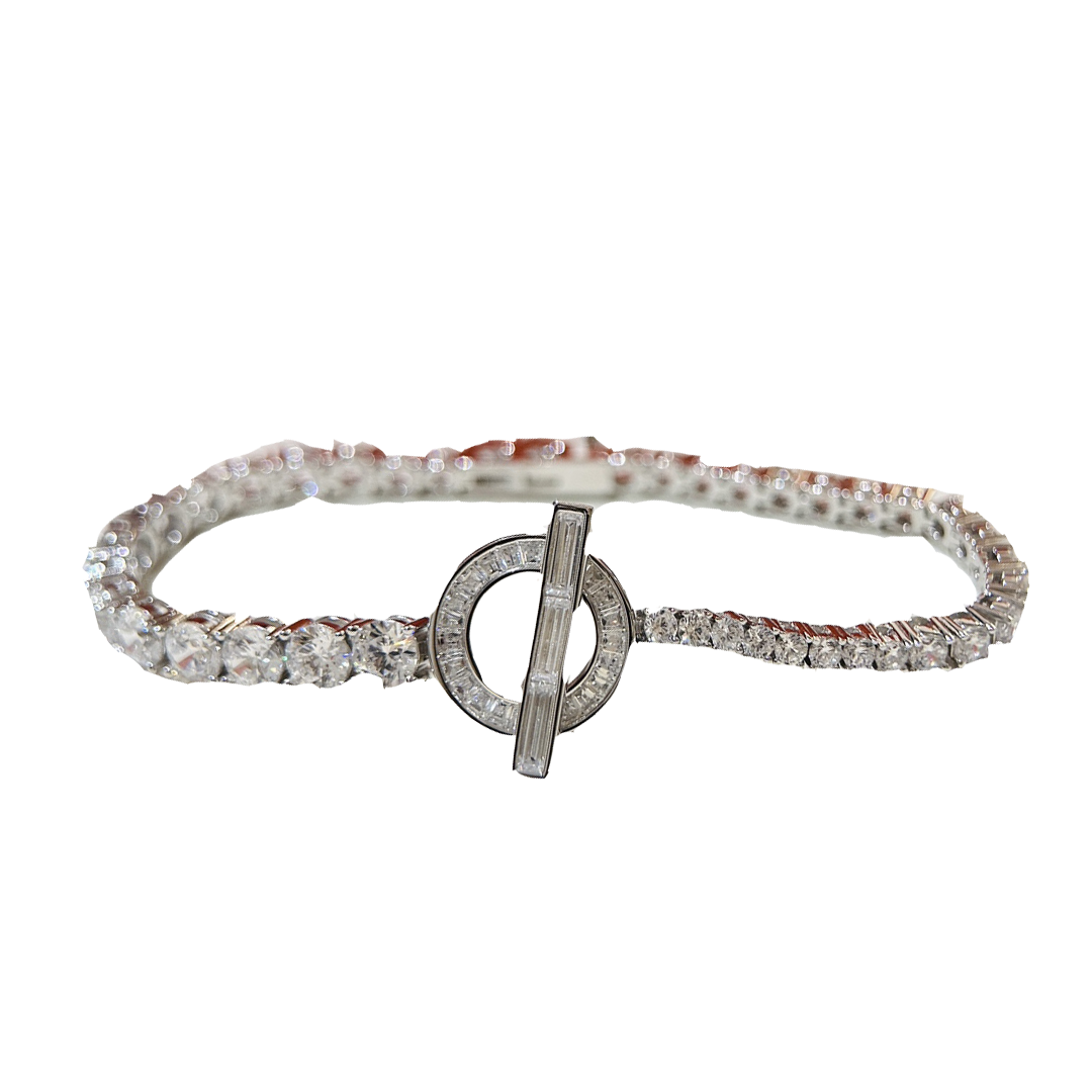 Hermes Finesse Link Diamond 18K Gold Bracelet
