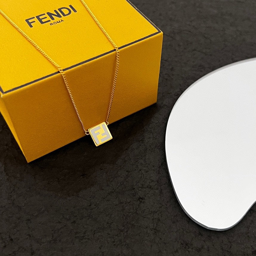 Fendi Forever Pink 18K Gold Necklace