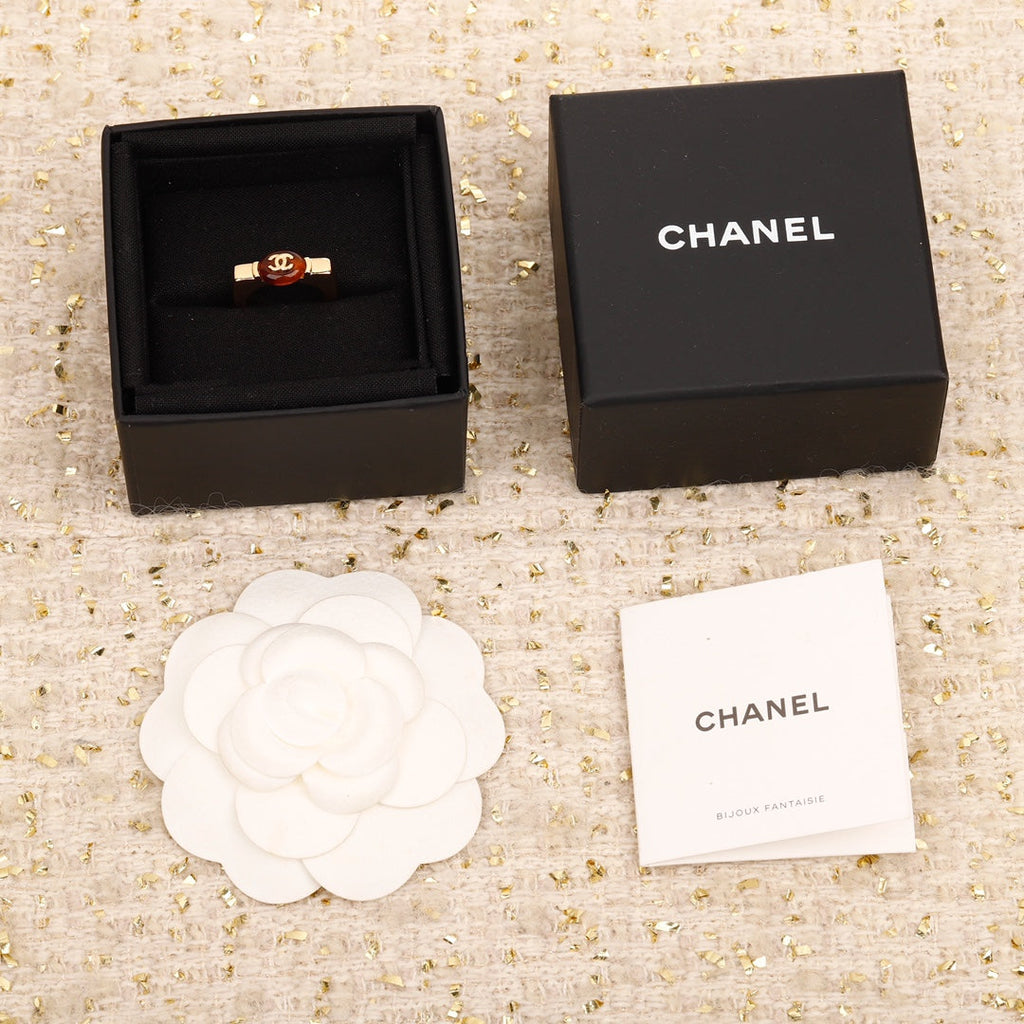 Chanel Red 18K Gold Ring
