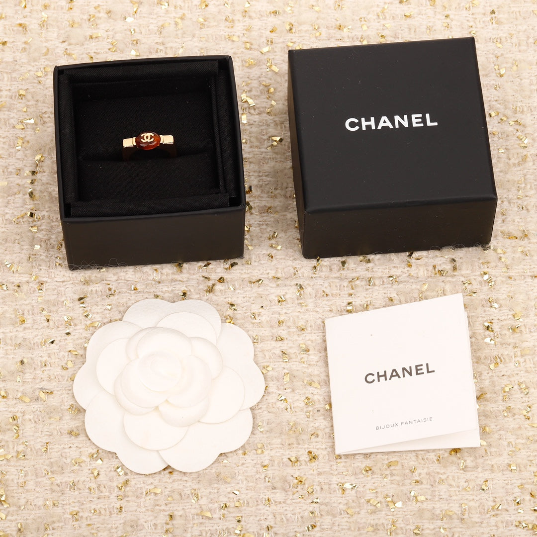 Chanel Red 18K Gold Ring