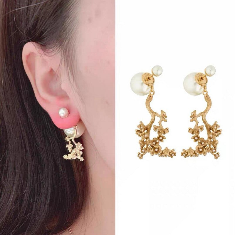 Dior Tribales Tree Clip 18K Gold Earrings