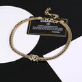 Chanel Strass Chain Choker 18K Gold Necklace