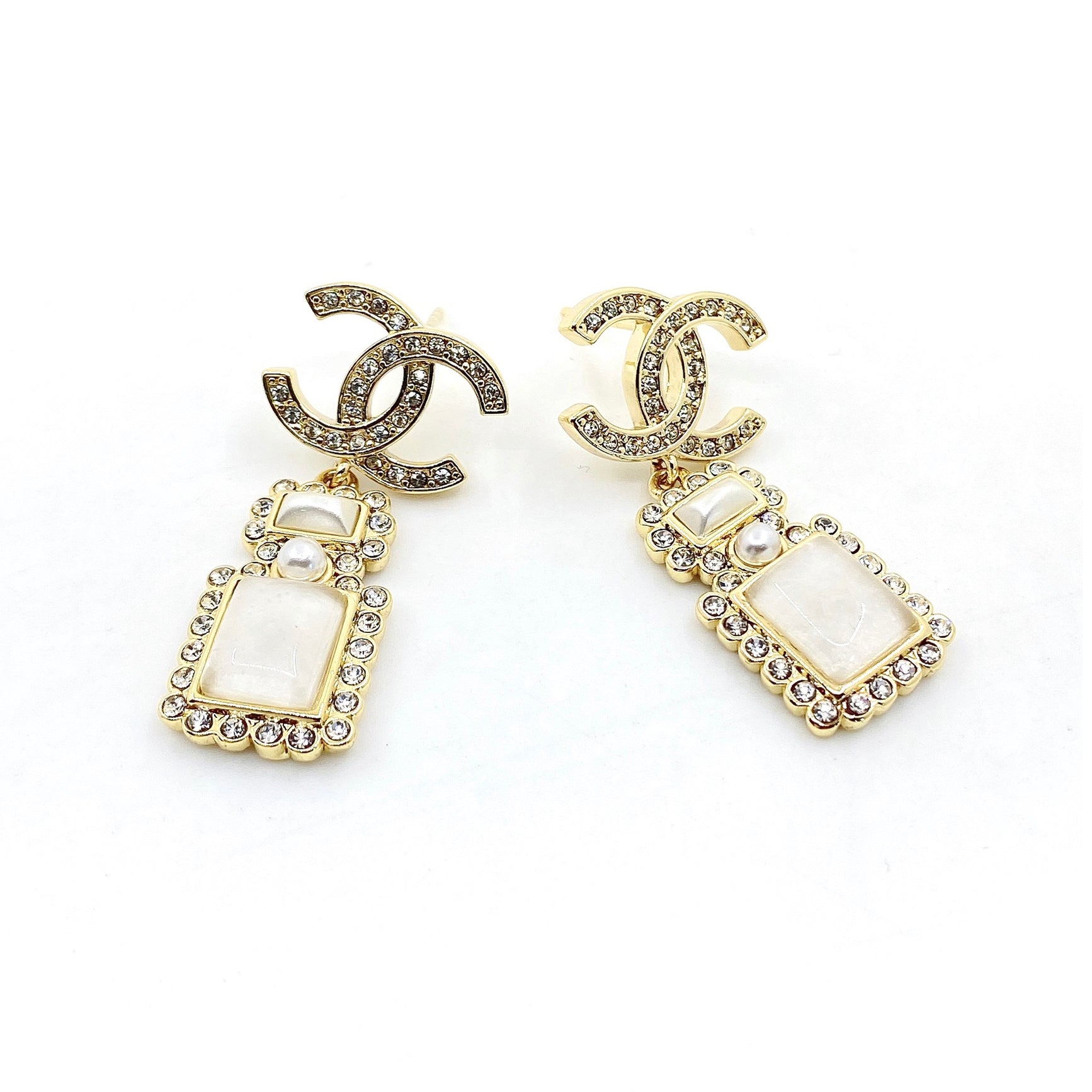 Chanel Perfume Bottle 18K Gold Earrings