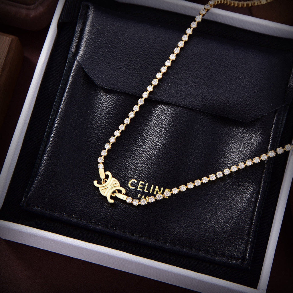 Celine Crystals 18K Gold Necklace