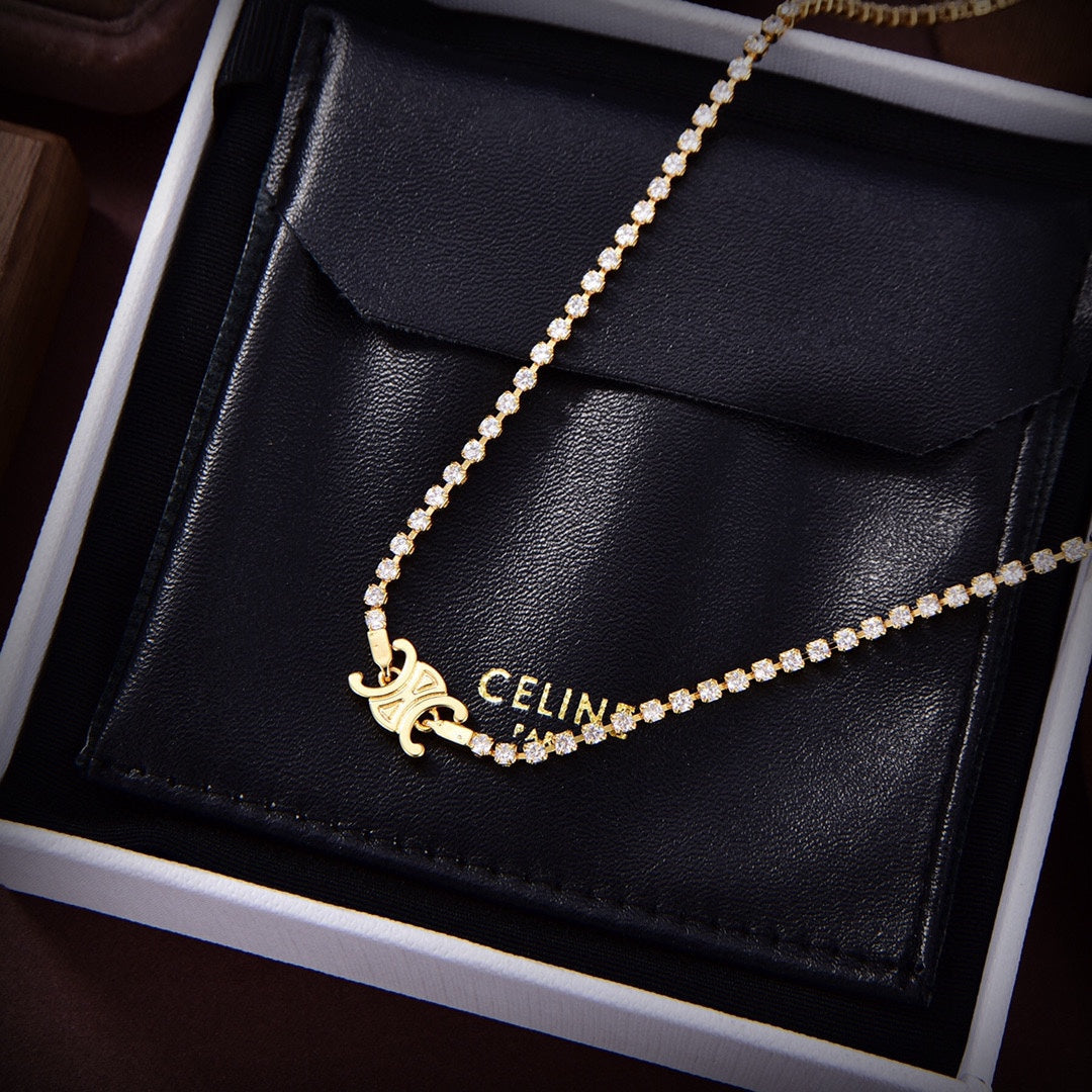 Celine Crystals 18K Gold Necklace
